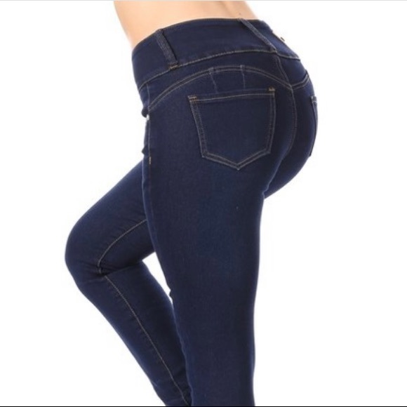 new Diva Star Colombian push up dark blue skinny jeans - Picture 3 of 5